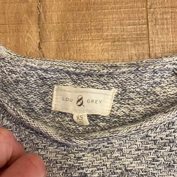 Lou and Grey Spring cotton sweater blue and white - Picture 3 of 5